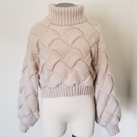 Lovers + Friends Sweaters - Lovers and Friends Lilah Turtleneck Cream Chunky Knit Oversized Sweater